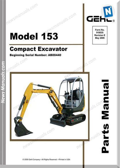 gehl 153 mini excavator specs|gehl parts catalog.